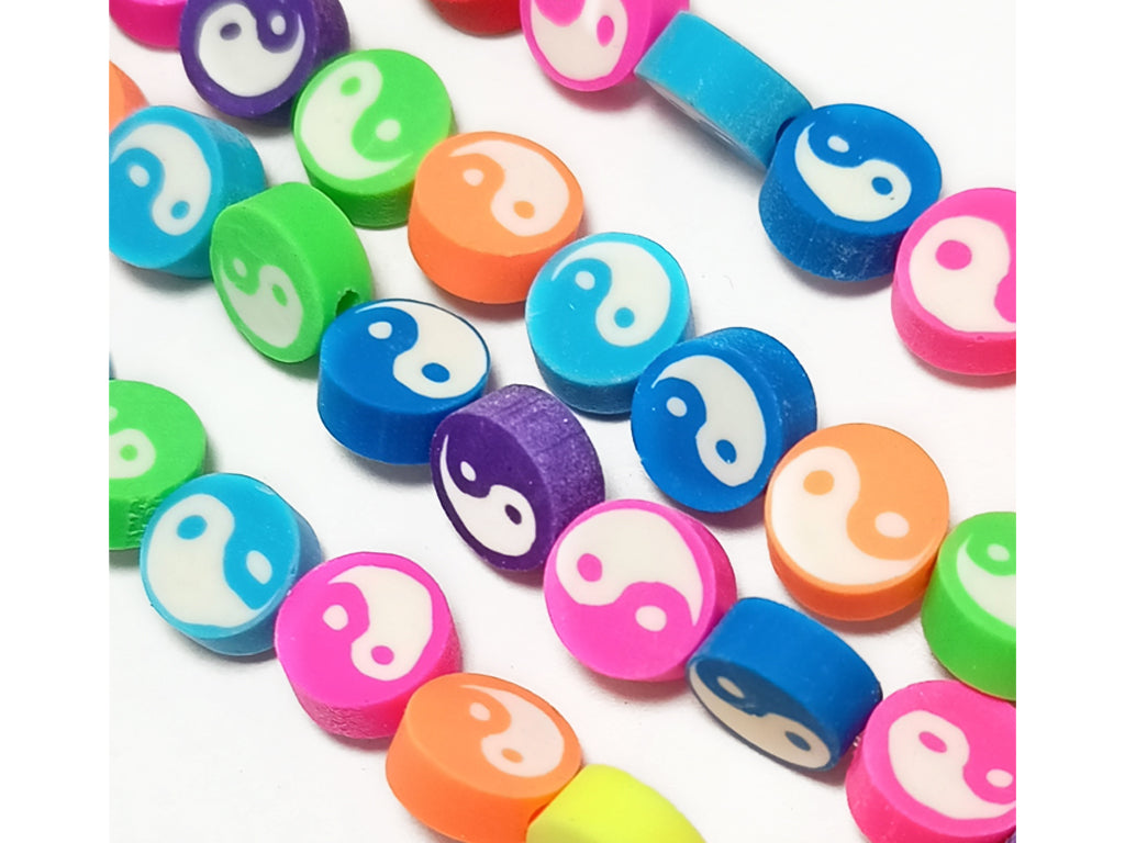 Multicolor Circular Fimo Rubber Beads