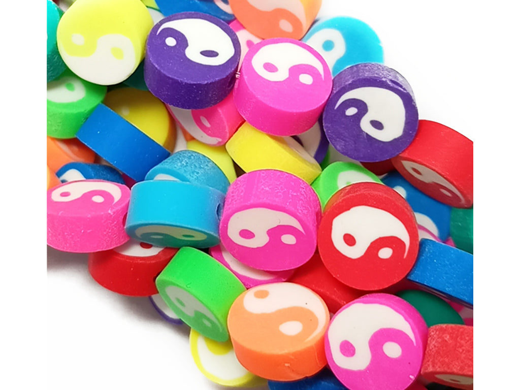 Multicolor Circular Fimo Rubber Beads