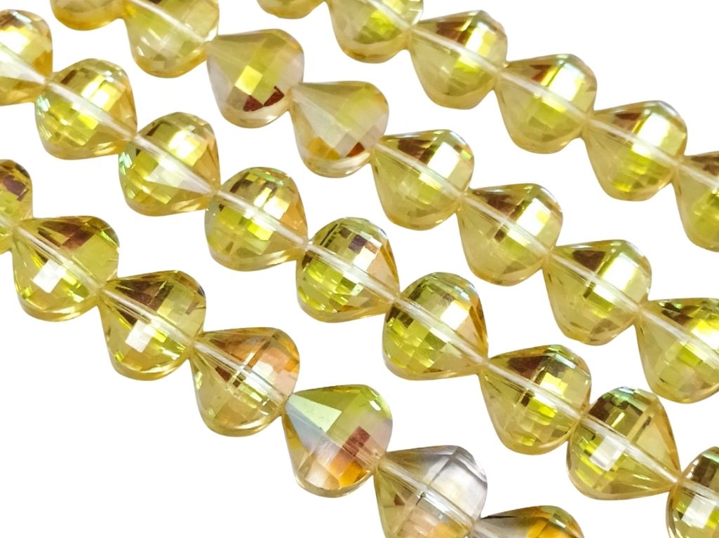 Golden Diya Shaped Designer Crystal Beads