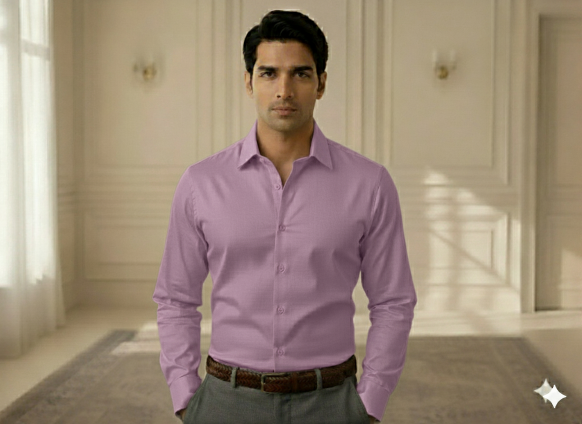 लैवेंडर प्लेन ग्लेज्ड कॉटन फ़ैब्रिक (थोक)