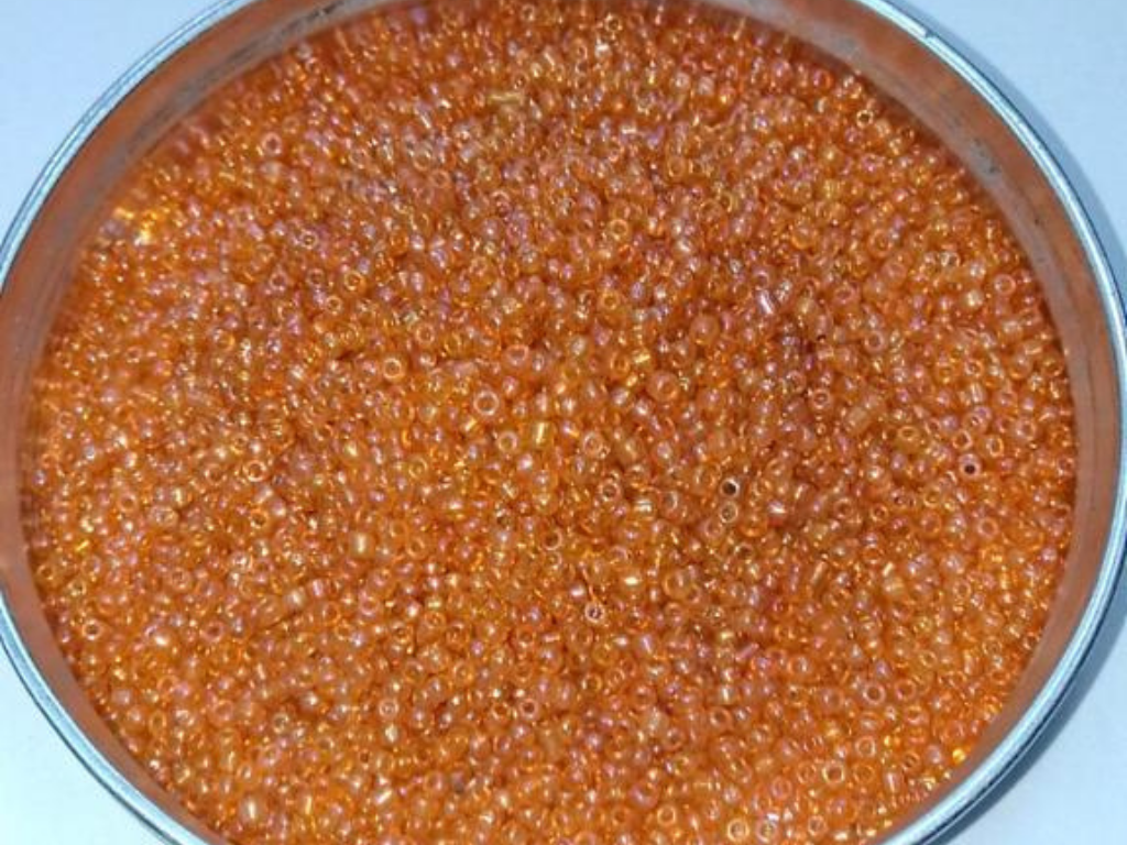 Bright Orange Lustre Round Rocaille Glass Seed Beads- 2 mm (Wholesale)