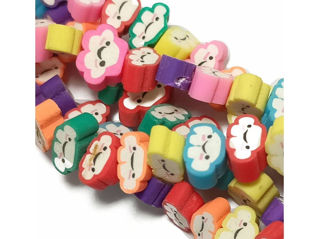 Multicolor Cloud Designer Rubber Fimo Beads