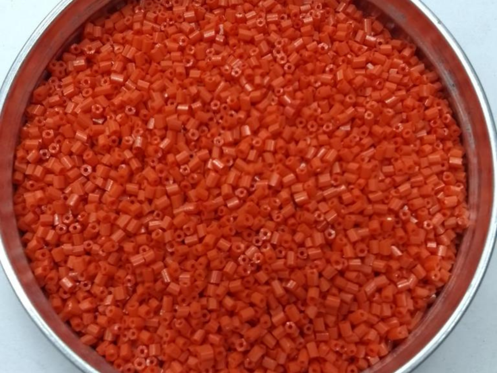 Reddish Orange Opaque 2 Cut Glass Seed Beads- 2 mm