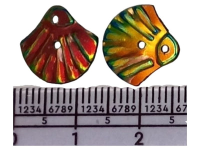 Red & Green Fan Shells Plastic Embroidery Sequins