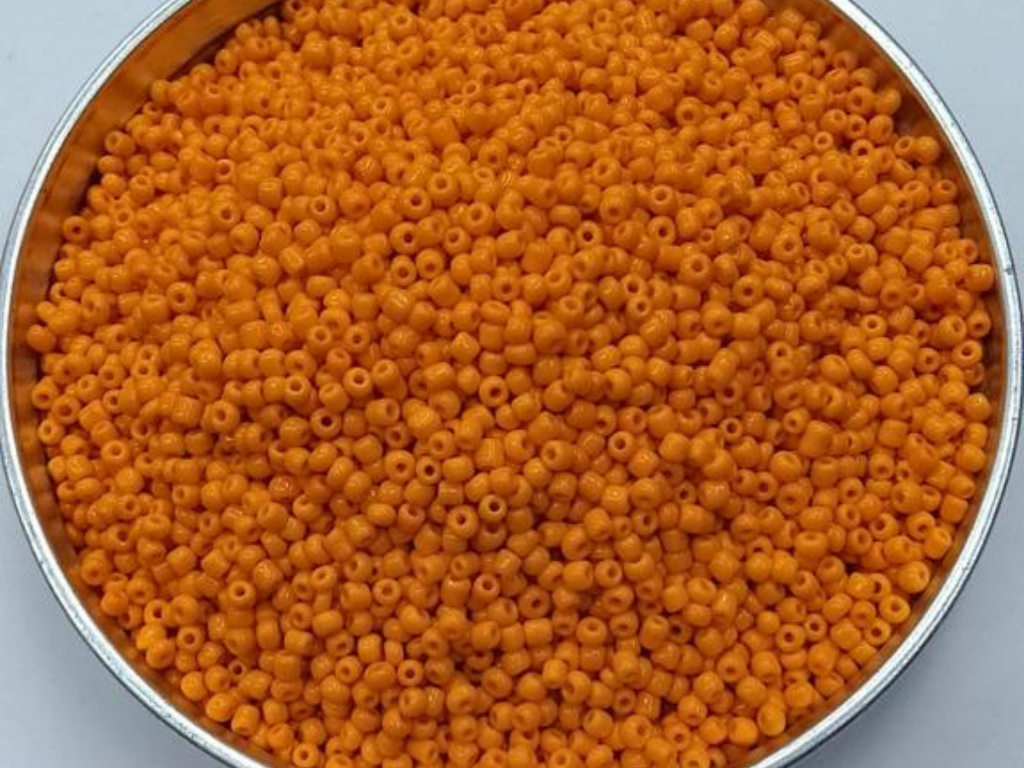 Deep Orange Round Rocaille Glass Seed Beads- 2 mm