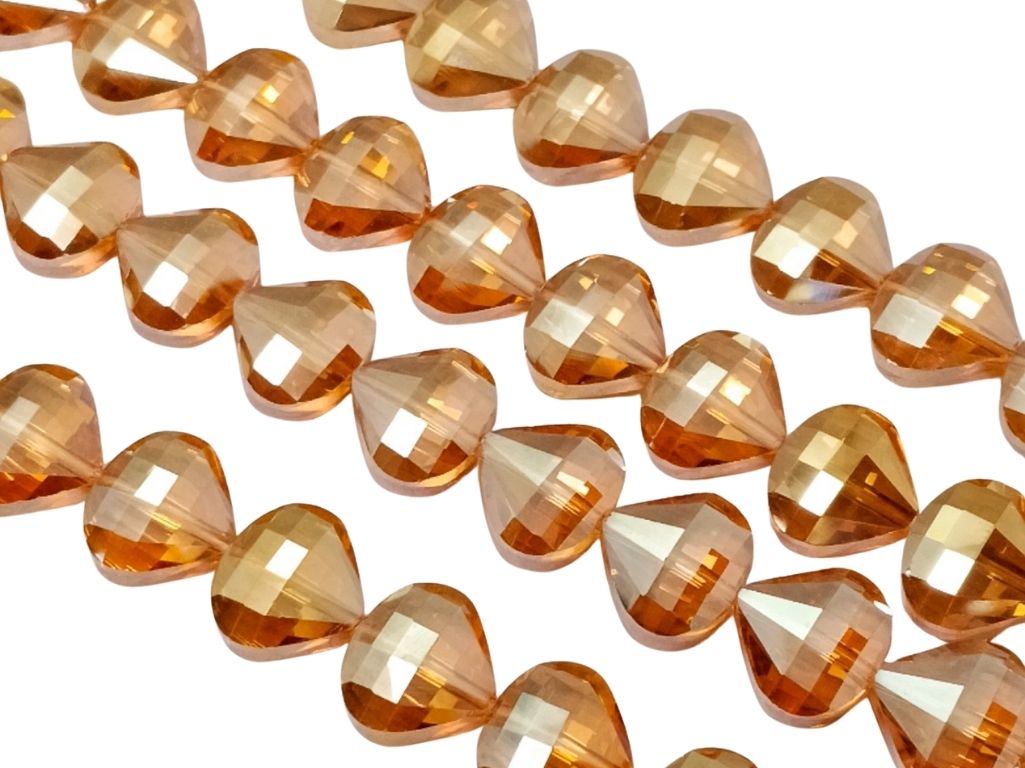 Orange Rainbow Opaque Hydro Tyre / Rondelle Crystal Glass Beads