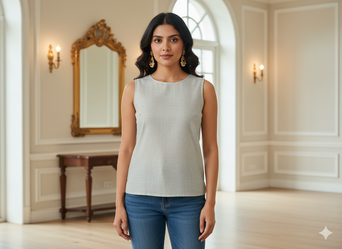 ऑफ-व्हाइट प्लेन ग्लेज्ड कॉटन फ़ैब्रिक (थोक)