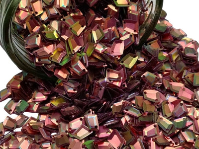 Pink &Green Trapezoid Plastic Embroidery Sequins