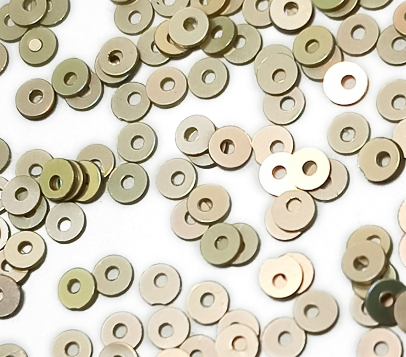 Golden Beige Centre Hole Plastic Sequins