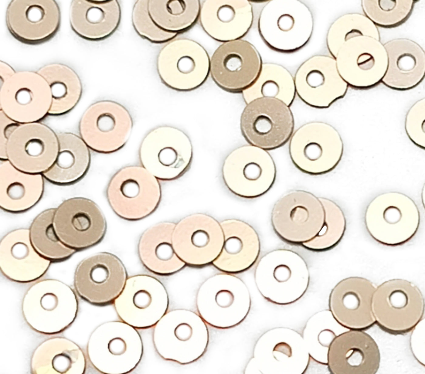 Golden Beige Centre Hole Plastic Sequins