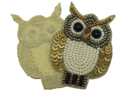 Multicolor Owl Beaded Applique Motifs