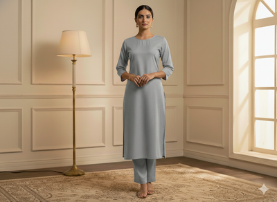 आइवरी प्लेन ग्लेज्ड कॉटन फ़ैब्रिक