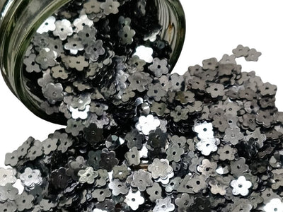 Silver Flower Plastic Embroidery Sequins