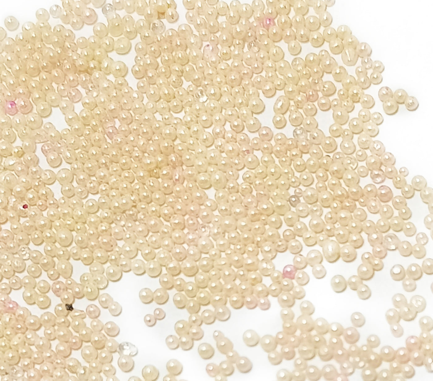 Cream Opaque Luster Round Rocailles Glass Seed Beads Without Hole