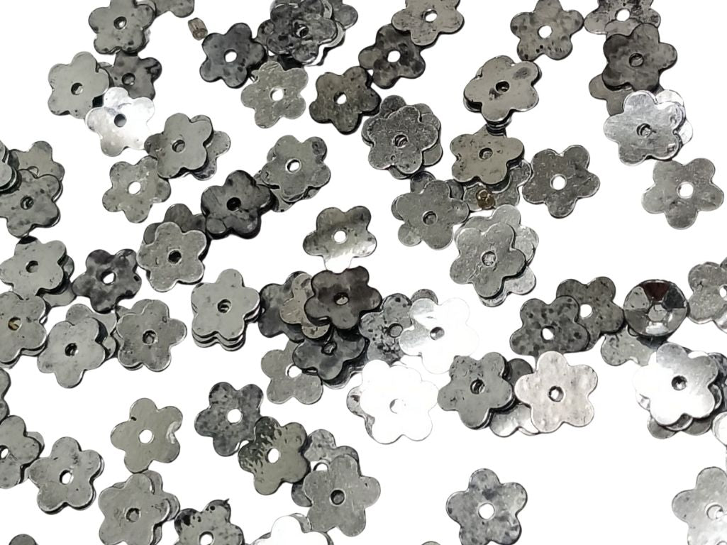 Silver Flower Plastic Embroidery Sequins