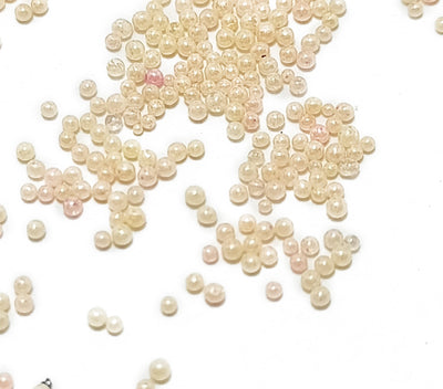 Cream Opaque Luster Round Rocailles Glass Seed Beads Without Hole