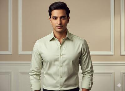 क्रीम सादा ग्लेज्ड कॉटन कपड़ा