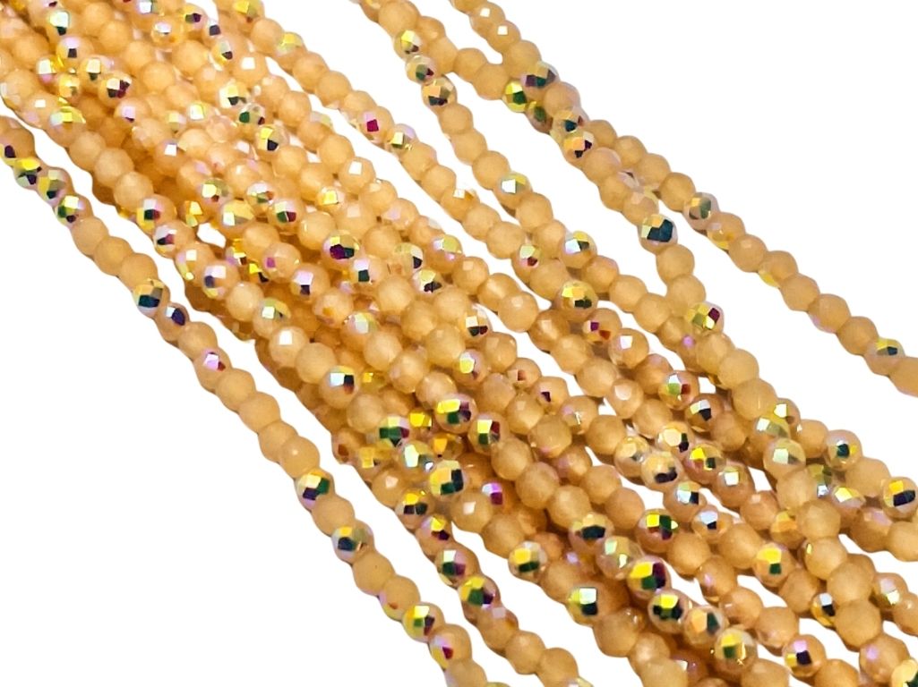 Orange Rainbow Opaque Hydro Tyre / Rondelle Crystal Glass Beads