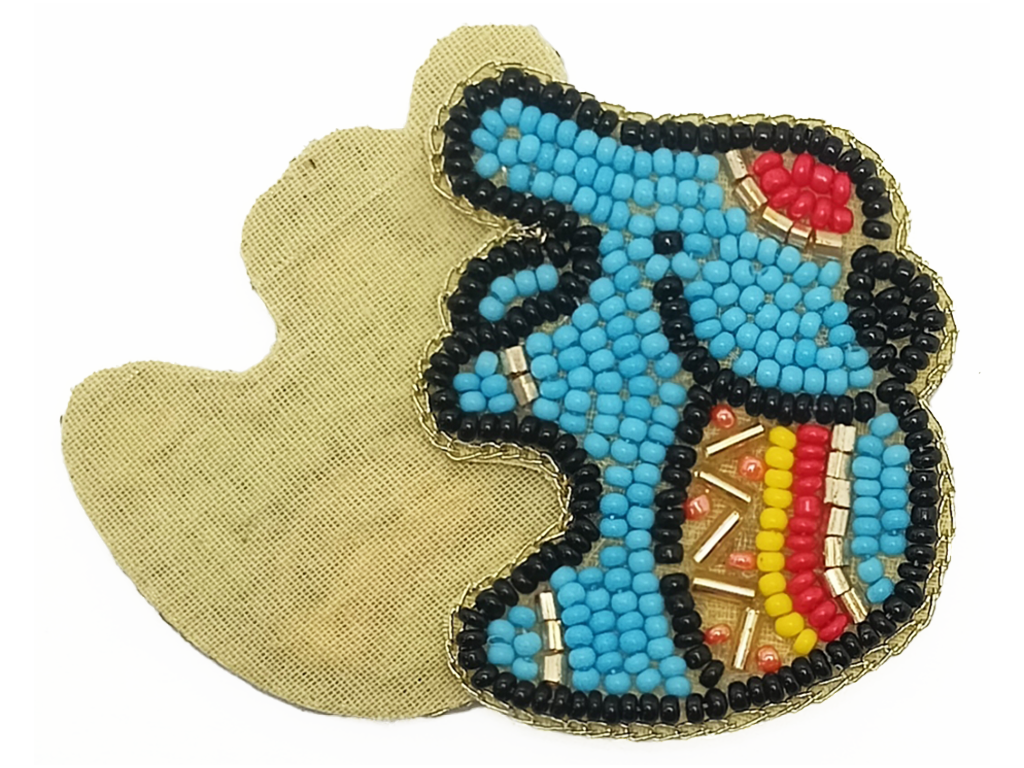 Multicolor Elephant Beaded Applique Motifs