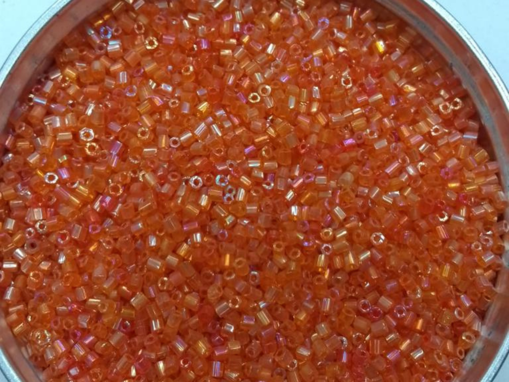 Orange Rainbow 2 Cut Glass Seed Beads- 2 mm