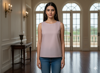 पीला लैवेंडर ब्लश सादा ग्लेज्ड कॉटन फ़ैब्रिक (थोक)