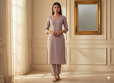 पीला लैवेंडर ब्लश सादा ग्लेज्ड कॉटन फ़ैब्रिक (थोक)