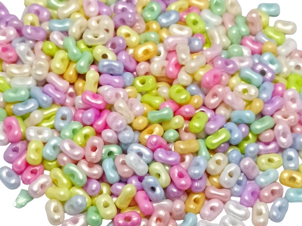 Multicolour Small Pebble Acrylic Beads with Hole