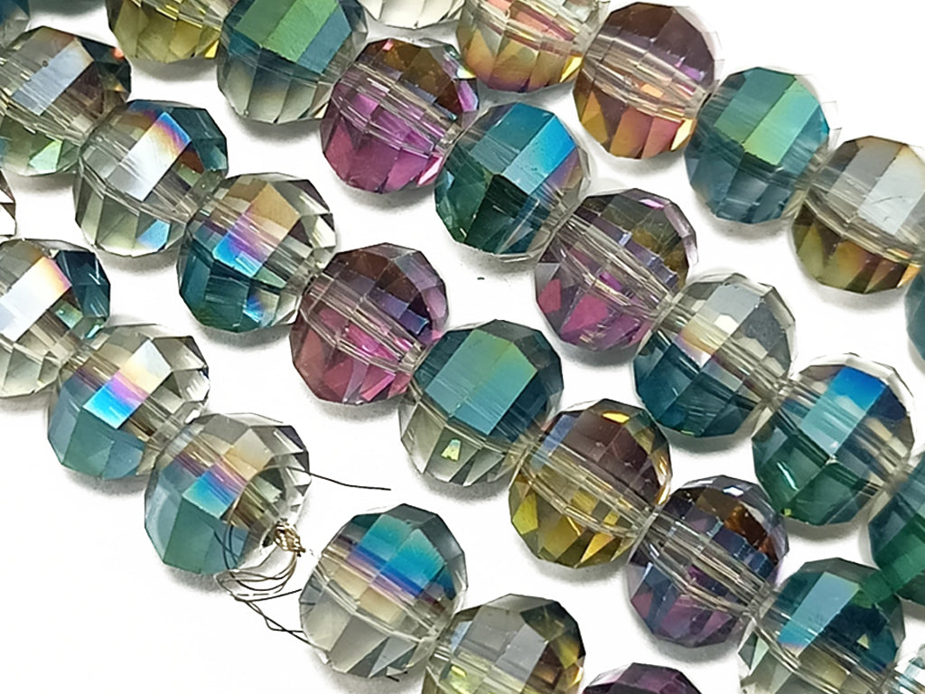 Transparent Rainbow Octagonal Faceted Crystal Beads