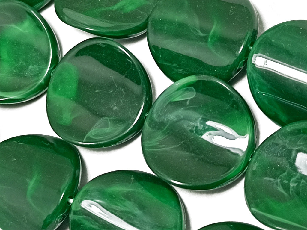 Green Circular Disc Shaped Resin Beads