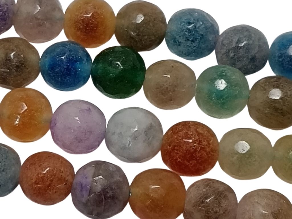 Multicolour 8 mm Rondelle Jade Quartz Stones