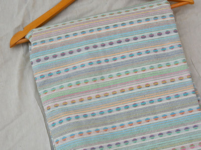 Multicolor Strips & Polka Dot Pattern Pure Cotton Jacquard Fabric