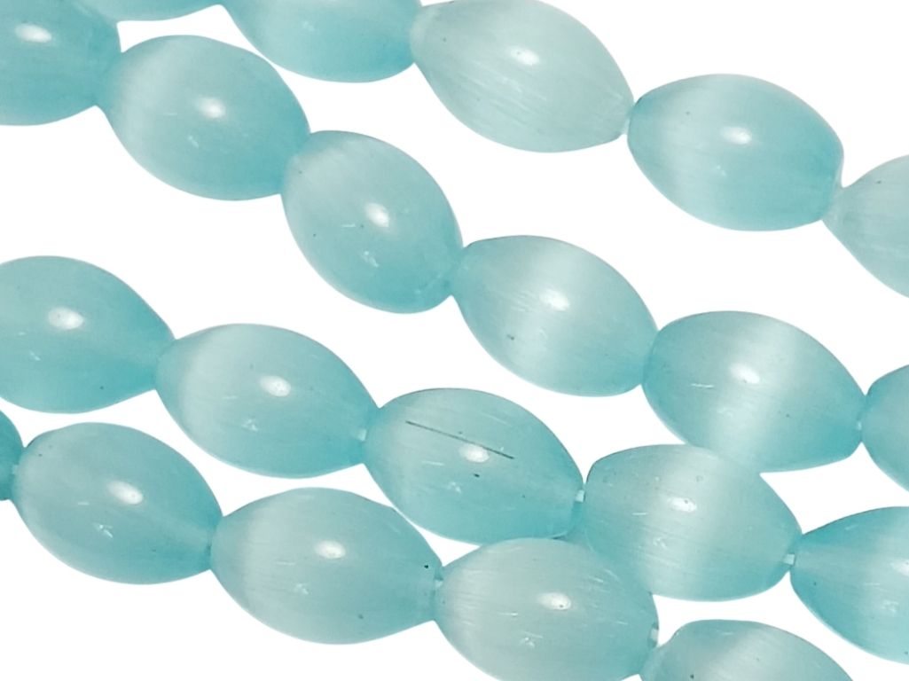 Sky Blue Oval Shaped Real Monalisa Stone Beads