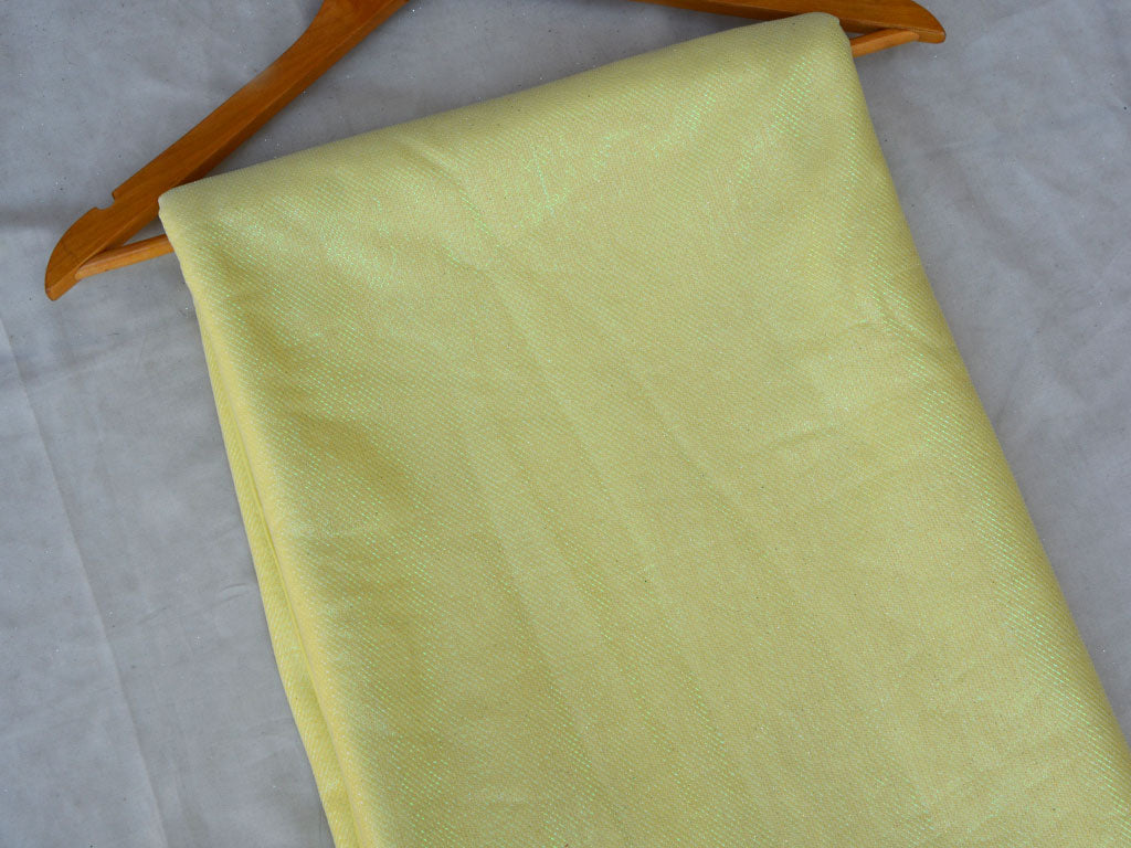 Light Yellow Rainbow Mesh Shimmer Interlock Bonding Fabric