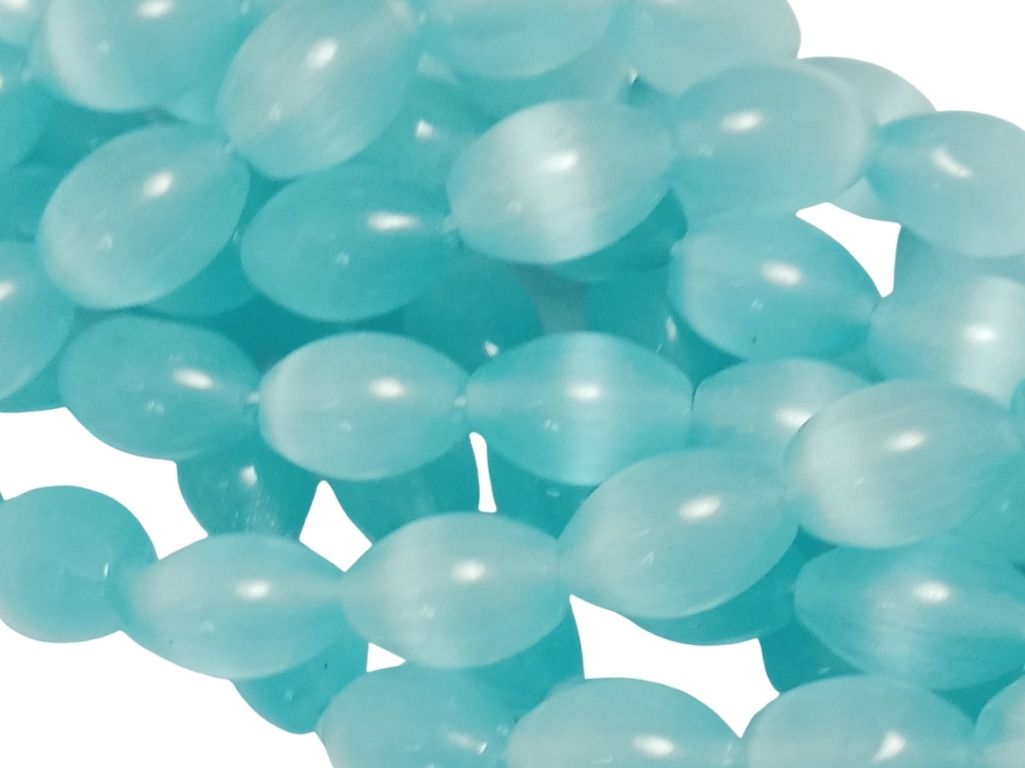Sky Blue Oval Shaped Real Monalisa Stone Beads