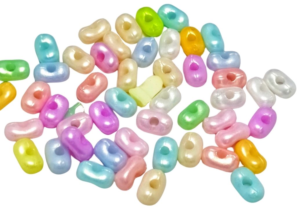 Multicolour Small Pebble Acrylic Beads with Hole