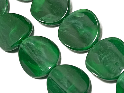 Green Circular Disc Shaped Resin Beads