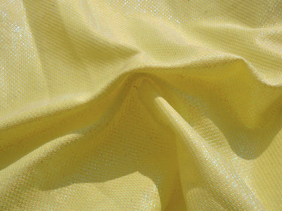 Light Yellow Rainbow Mesh Shimmer Interlock Bonding Fabric