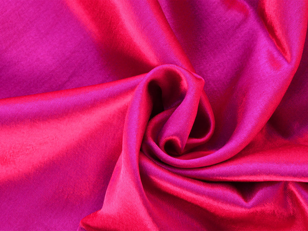 Magenta Pink Plain Pure Viscose Gaji Silk Fabric