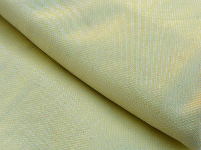 Light Yellow Rainbow Mesh Shimmer Interlock Bonding Fabric