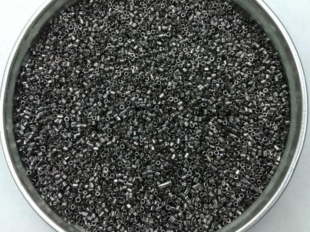 Graphite Grey 2 Cut Glass Seed Beads- 1.5 mm