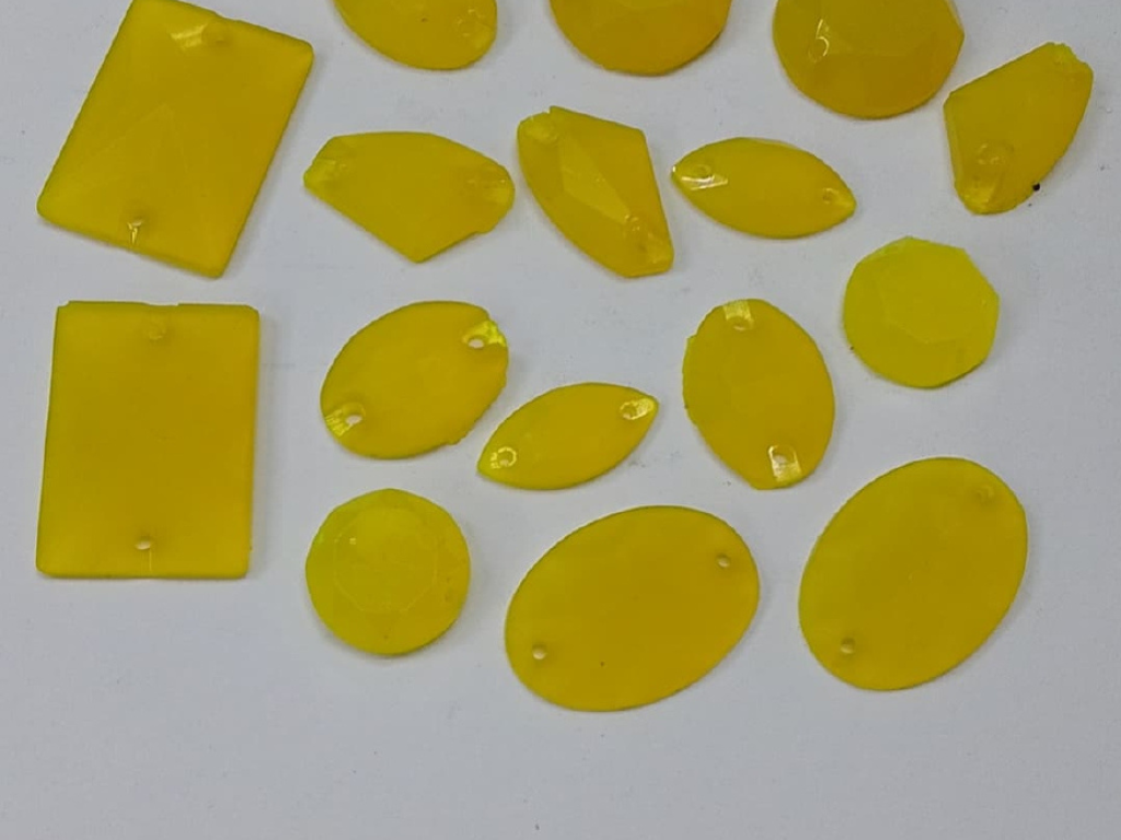 Yellow Assorted 2 Hole Plastic Stones