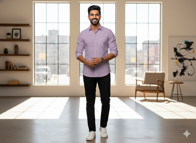 लैवेंडर सादा कॉटन लिनन कपड़ा