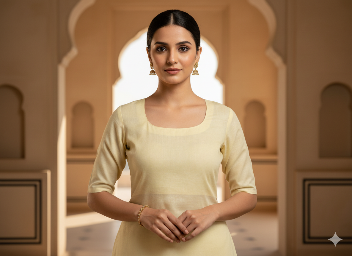 Cream Plain 100% Pure Mul Mul Cotton