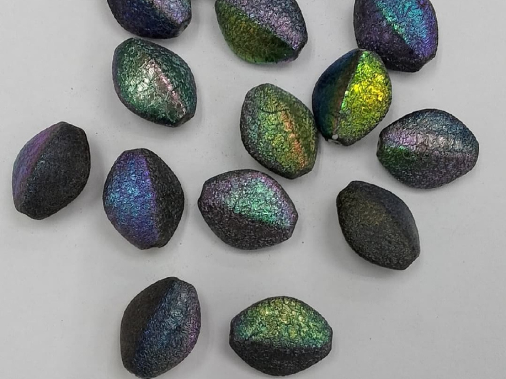 Multicolor Asymmetrical Oval Plastic Stones