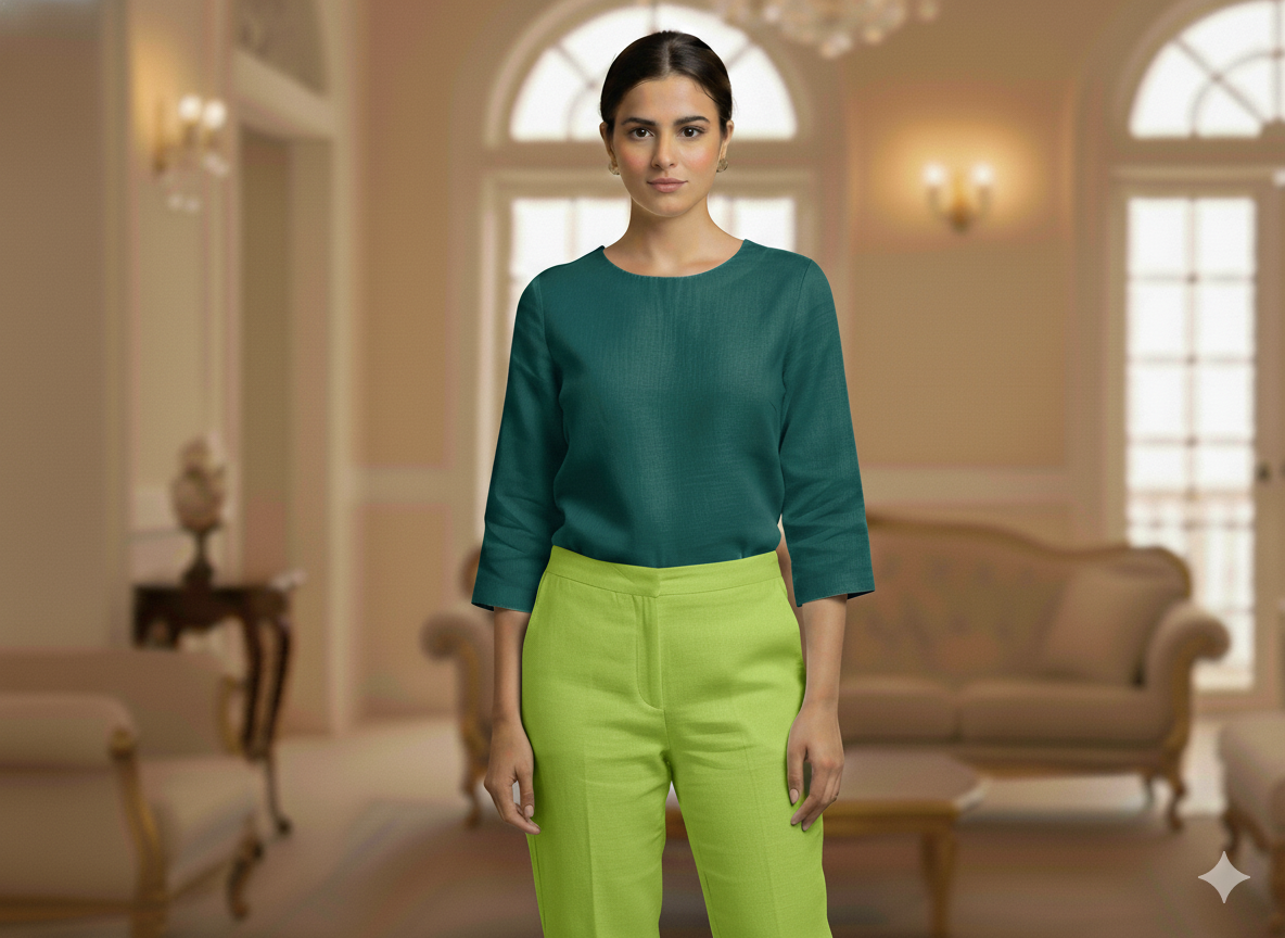 स्प्रिंग ग्रीन शुद्ध लिनन कपड़ा - 60 ली