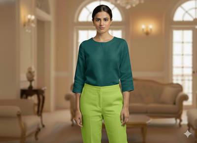 स्प्रिंग ग्रीन शुद्ध लिनन कपड़ा - 60 ली