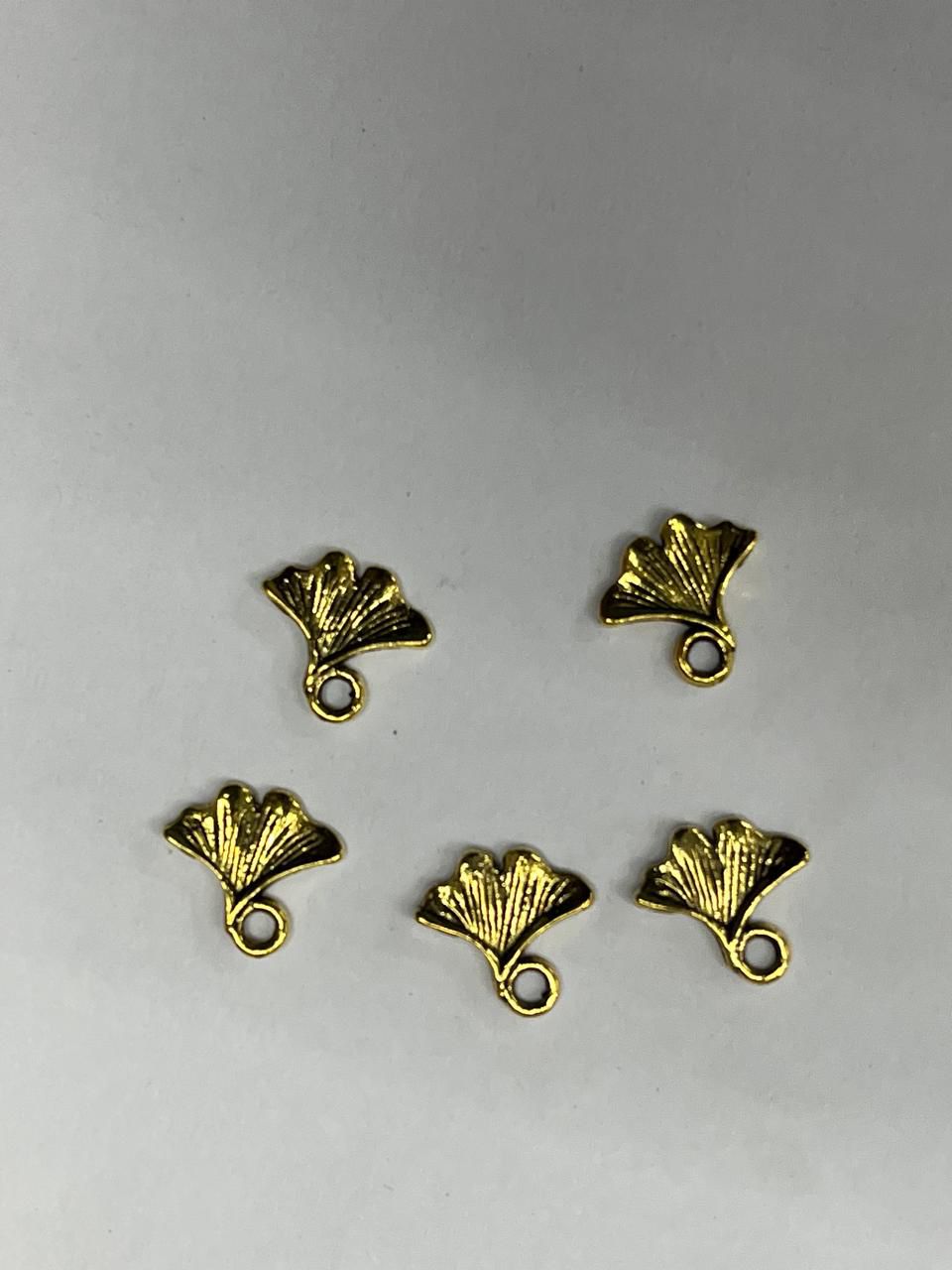 Golden Fan Metal Charms