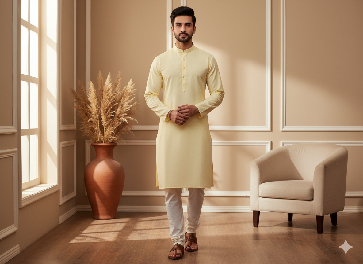 Cream Plain 100% Pure Mul Mul Cotton