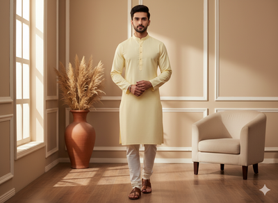 Cream Plain 100% Pure Mul Mul Cotton