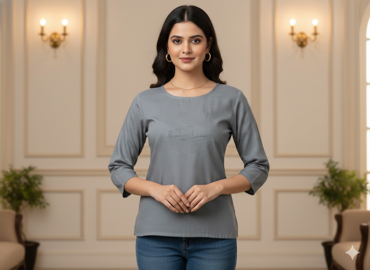 गहरे भूरे रंग का सादा ग्लेज्ड कॉटन कपड़ा